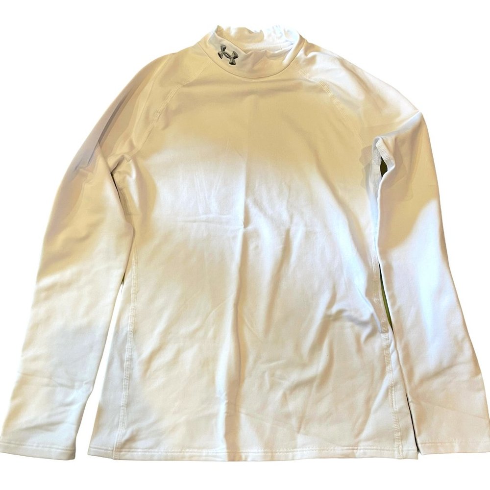 Under Armour Boys Fitted ColdGear Long-sleeved Mock Turtleneck Shirt YL Like New